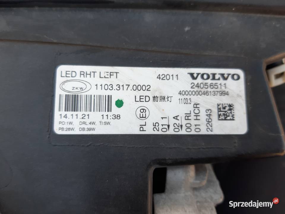 Volvo Fh Reflektor Lewy Full Led Lampa Orygina Trzciel Sprzedajemy Pl