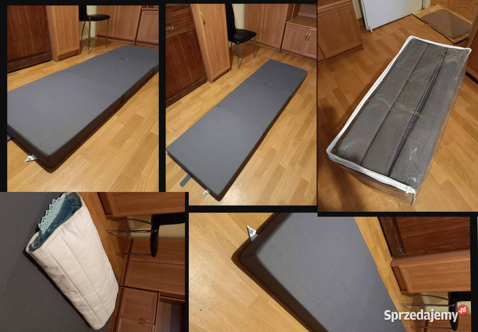 Nowy materac rozkładany kolor szary plus koc szary Gliwice