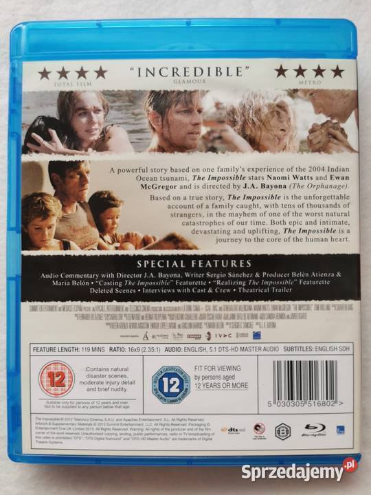 The Impossible Niemożliwe Bluray En 2012 Naomi Wytrzyszczki sprzedam