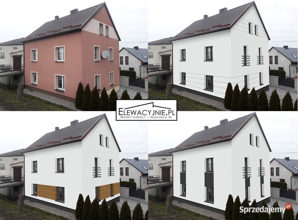 Projekt elewacji domu wizualizacje 3d remont Poznań