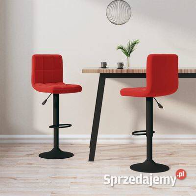 vidaXL Stołki barowe 2 winna czerwień obite Warszawa