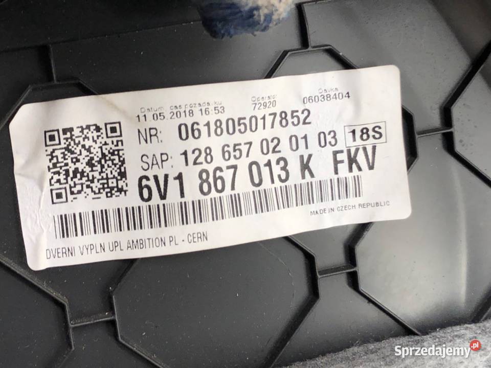 BOCZEK DRZWI LEWY PRZÓD SKODA FABIA III podkarpackie sprzedam