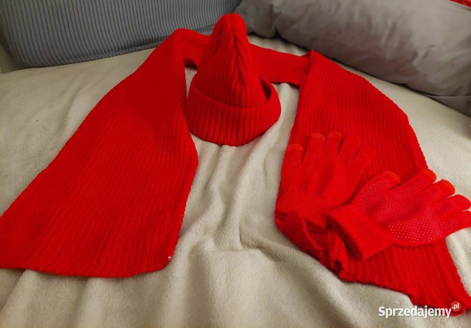 Komplet zimowy czerwony mazowieckie