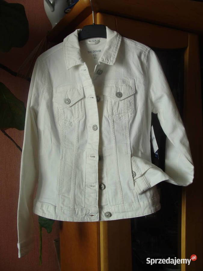 nowa biała kurtka katana jeans biały