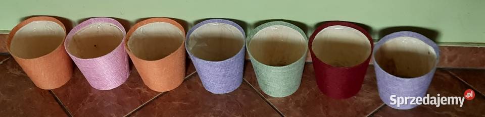 Jutowe kolorowe osłonki na doniczki sztukę warmińsko-mazurskie