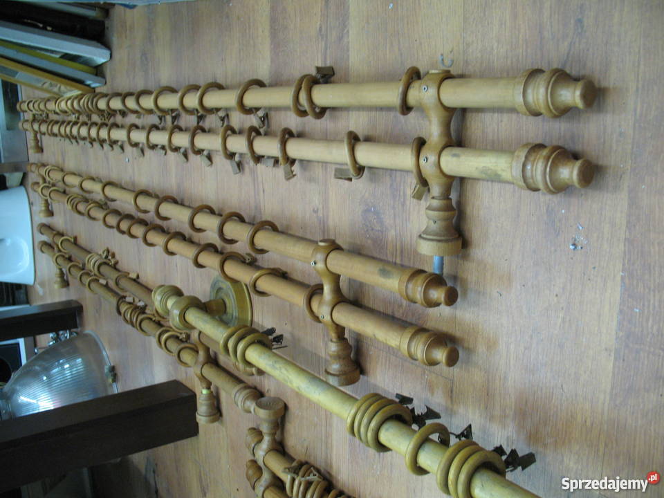 karnisz drewniany podwójny 150 śląskie Żory sprzedam