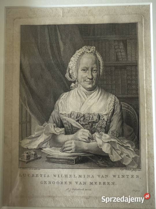 Antyczny Miedzioryt Portret Lucretia Wilhelmina Czerwionka-Leszczyny