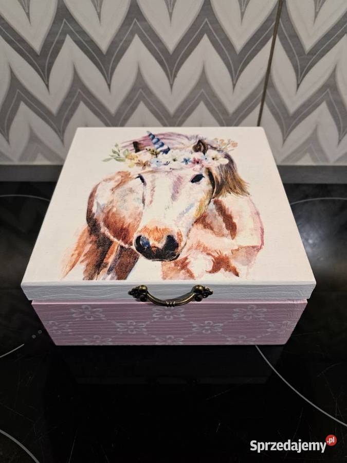Szkatułka jednorożec decoupage pudełko Rękodzieło opolskie Kędzierzyn-Koźle