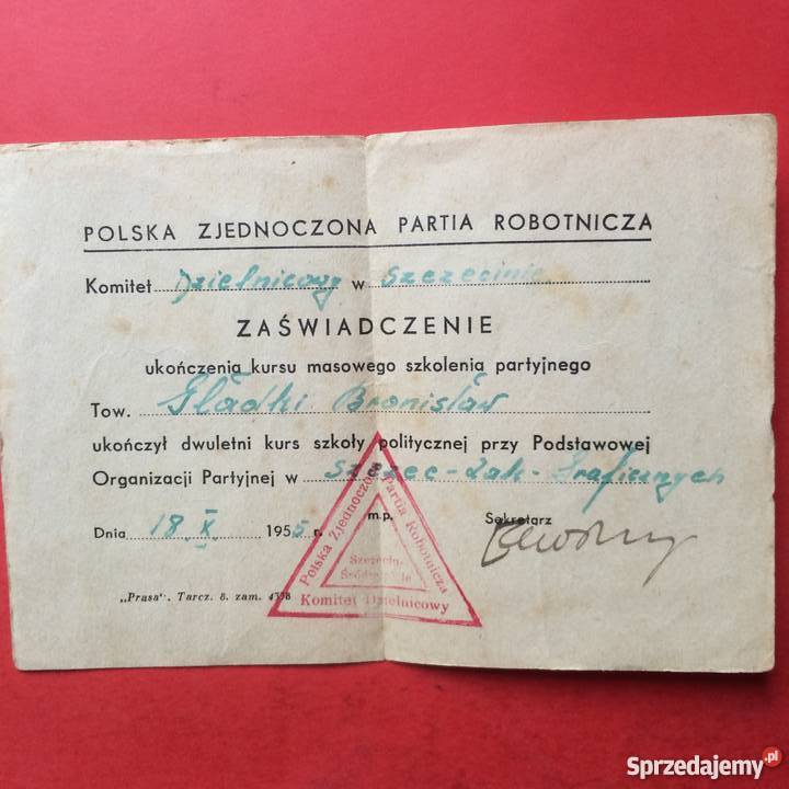 803 Zaświadczenie zakończenia szkolenia Szczecin