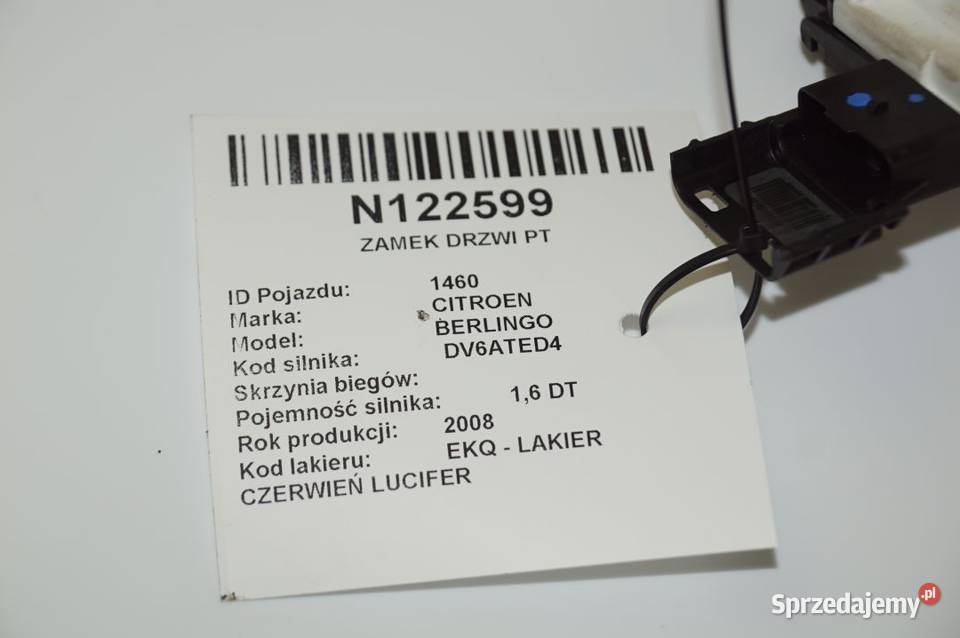 ZAMEK DRZWI PT PSA828423 BERLINGO Lipno
