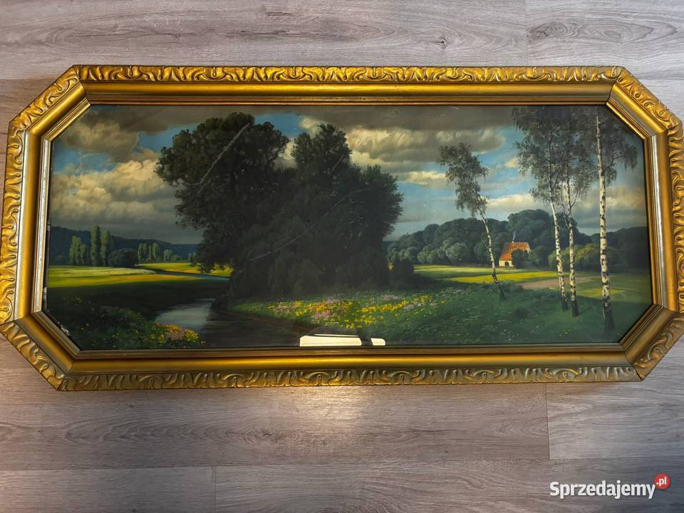 Obraz duży 120 złota rama Siedlisko