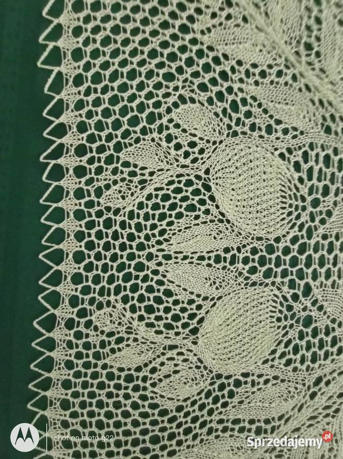 Serwetkę wydziergałam na drutach łódzkie Łowicz