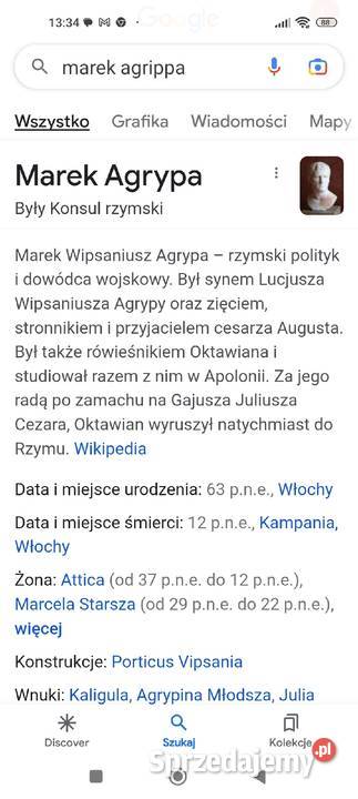 Duża moneta medal MAgrippa Rzym srebro antyk Numizmatyka Wrocław