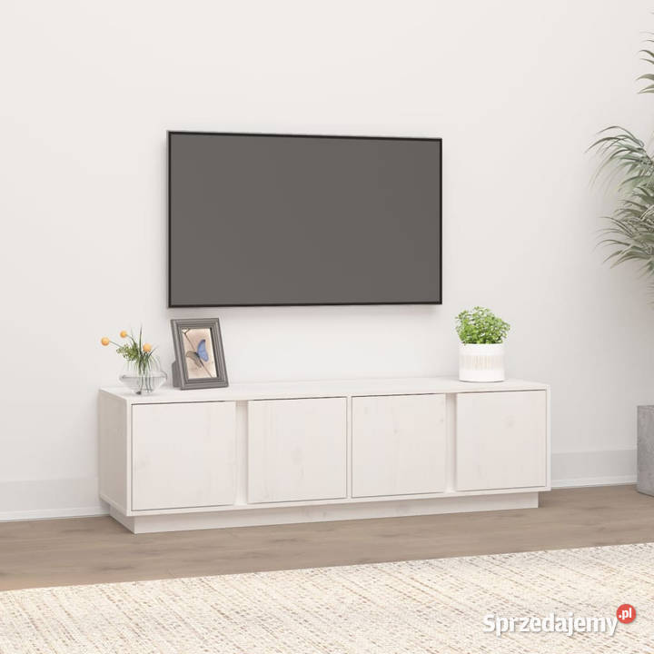 Szafka pod telewizor biała 140x40x40 lite drewno RTV Warszawa