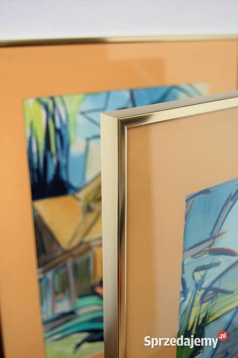 Architektura dworek obraz dyptyk gwasz akwarela Lublin