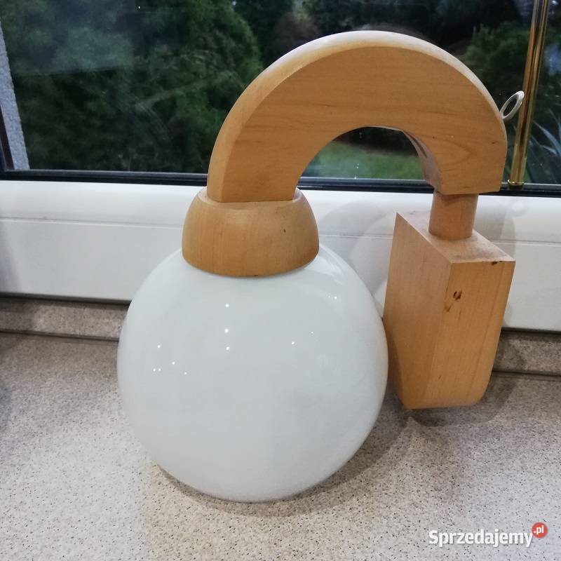 Kinkiet pojedynczy drewniany lampa Sieradz