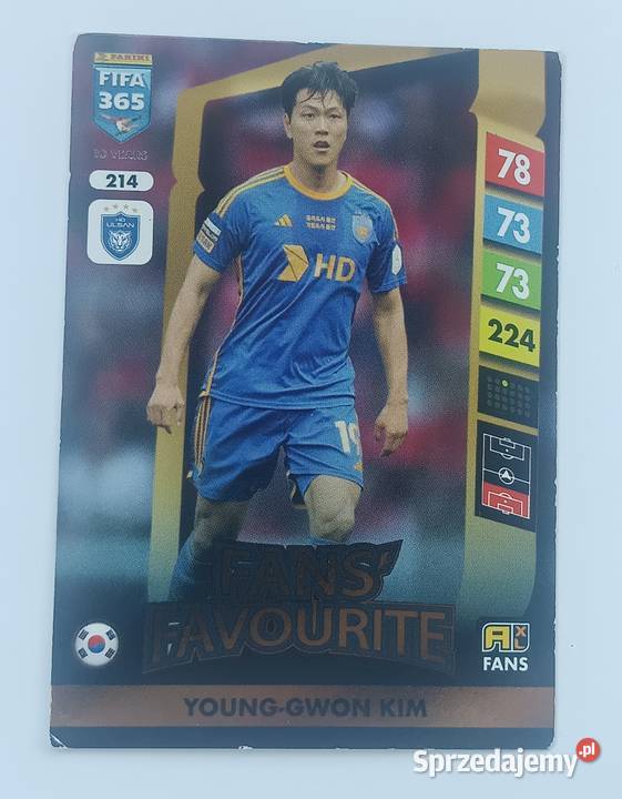 YoungGwon Kim 214 karta Fifa 365 Adrenaline XL Pozostałe Kolekcje Zbylitowska Góra sprzedam