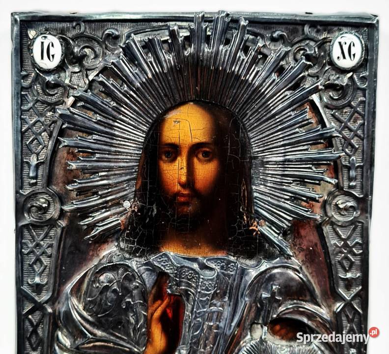 Ikona Jezus Chrystus Władca Świata srebro 0148 Warszawa