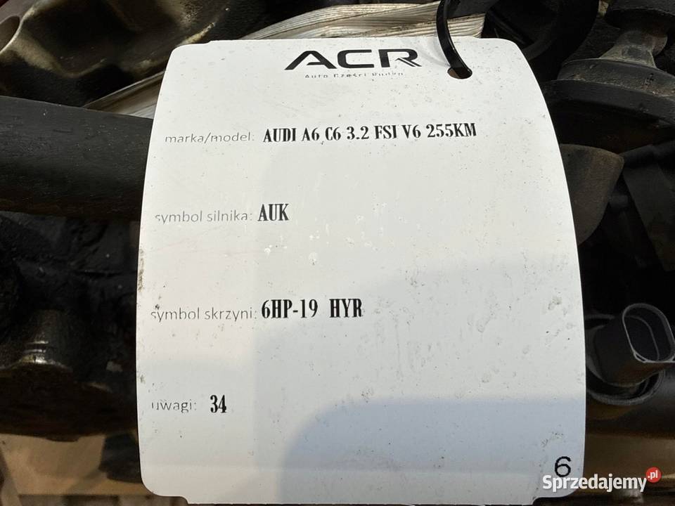 SILNIK AUK Audi A4 B7 A6 C6 32 V6 FSI benzyna lubelskie Chełm