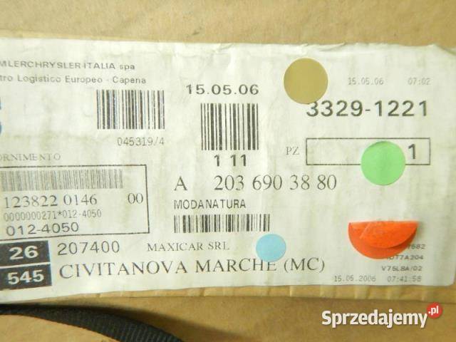 LISTWA SZYBY LEWY TYŁ MERCEDES W203 ORYGINAŁ OEM