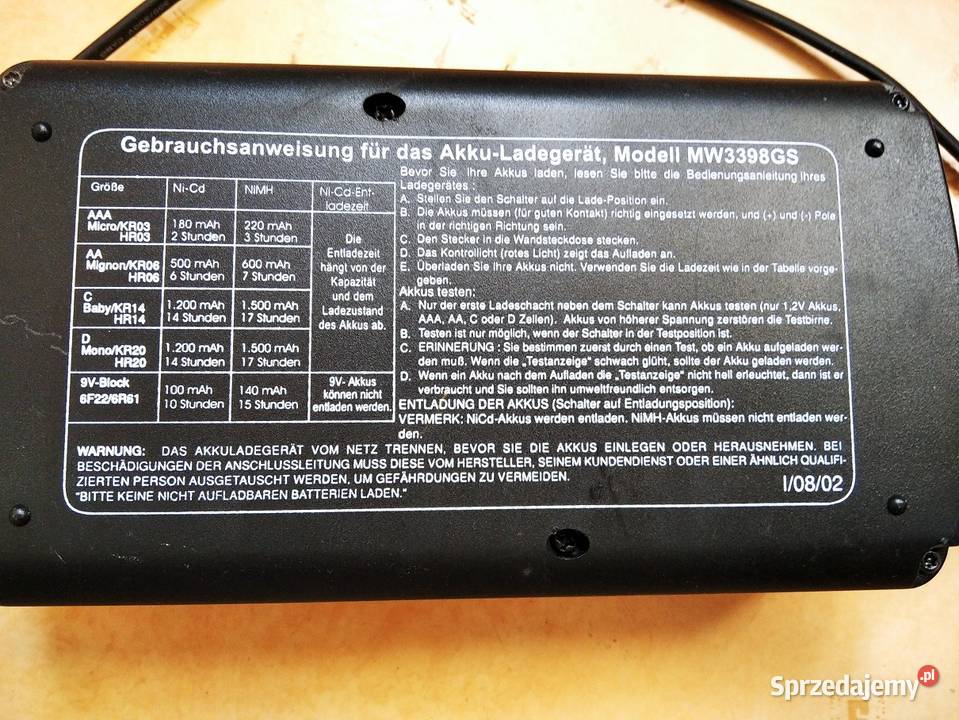 Ładowarka akumulatorków baterii uniwersalna Top