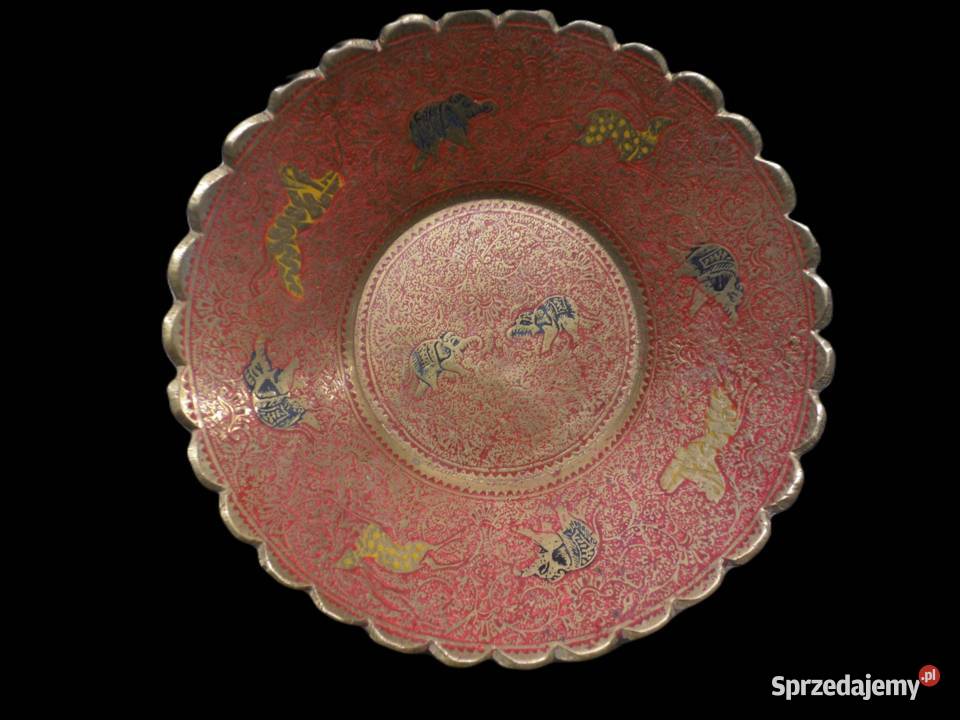 Orientalna mosiężna misa patera słonie wielkopolskie Raszków sprzedam