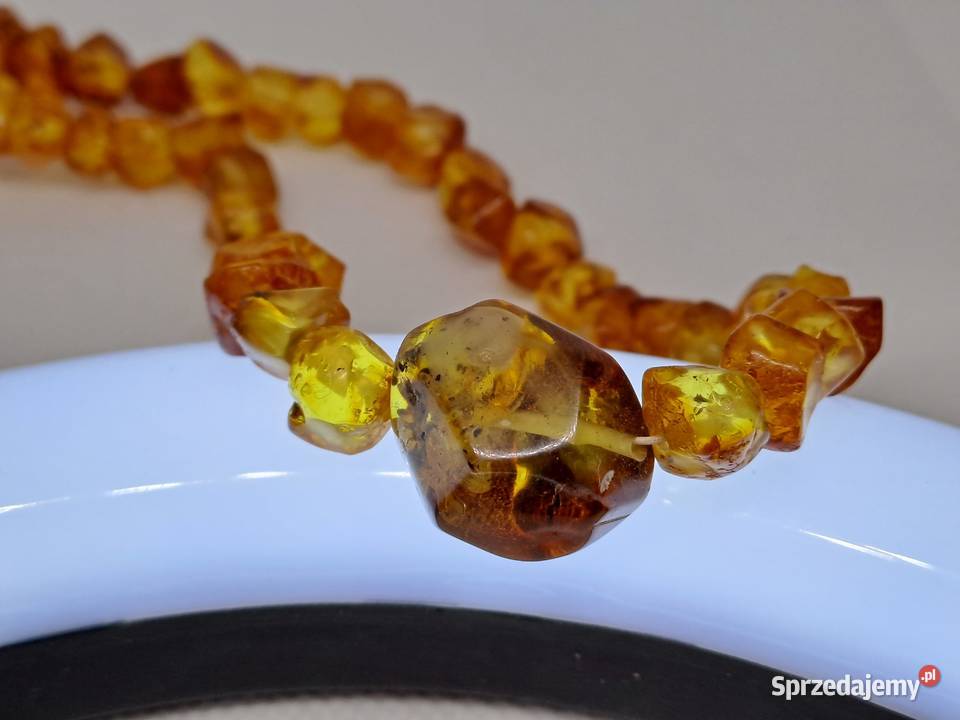 Korale z bursztynu bursztyn bałtycki ciosany Korale mazowieckie Warszawa sprzedam