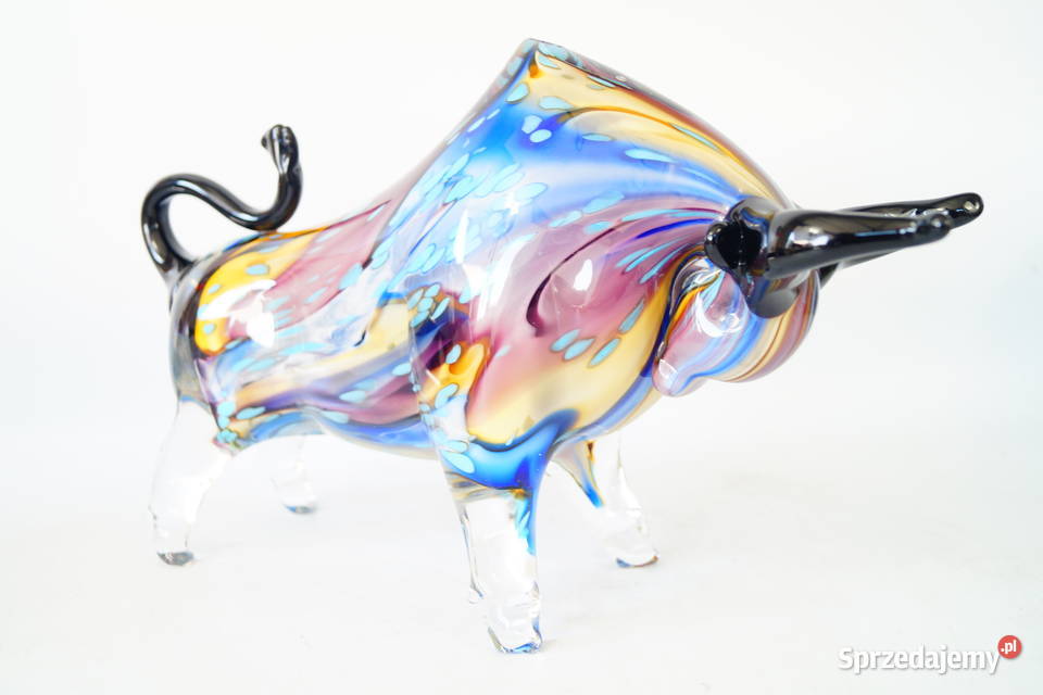 Byk z Wall Street szklana figura Murano style Gizałki