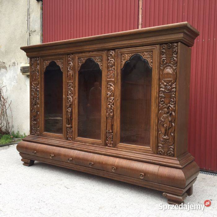 Antyczna biblioteka dębowa z 1925 roku Meble