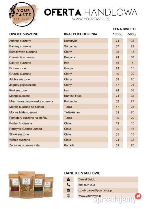 BAKALIE ORZECHY OWOCE SUSZONE NASIONA DARMOWA Skawina