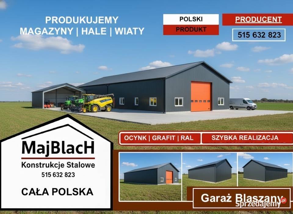 GRAFITOWY Garaż Blaszany Jednospadowy GARAŻE podkarpackie Rzeszów