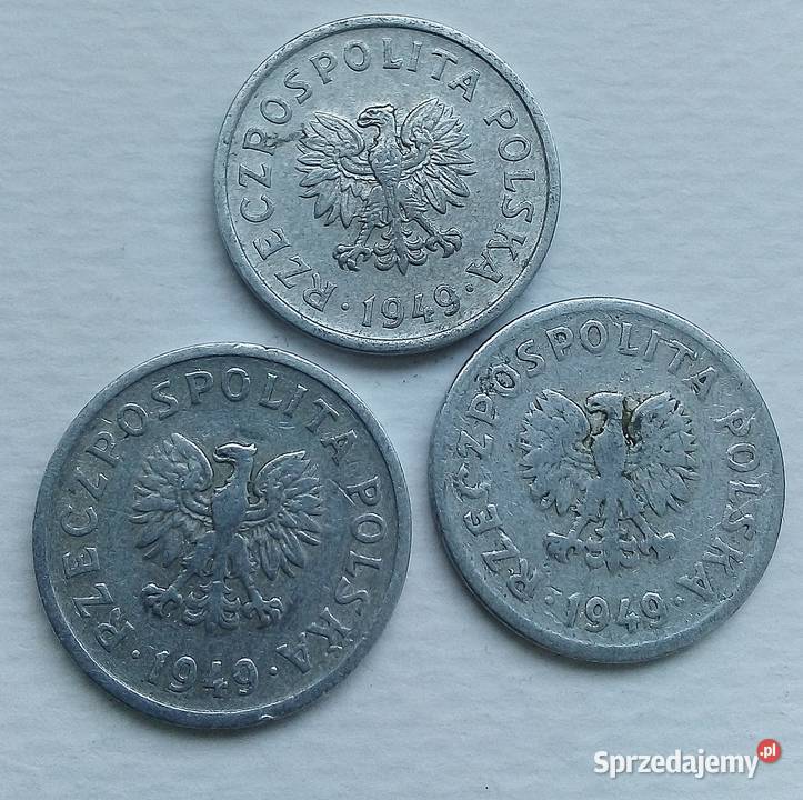POLSKA 3X 1949 r bzALLADNE Numizmatyka mazowieckie Legionowo
