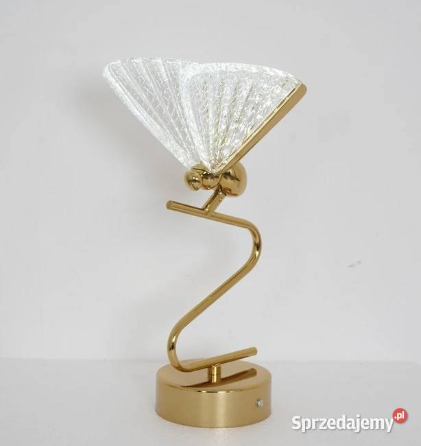 Lampa stołowa kryształowa MOTYL złota lampa Warszawa