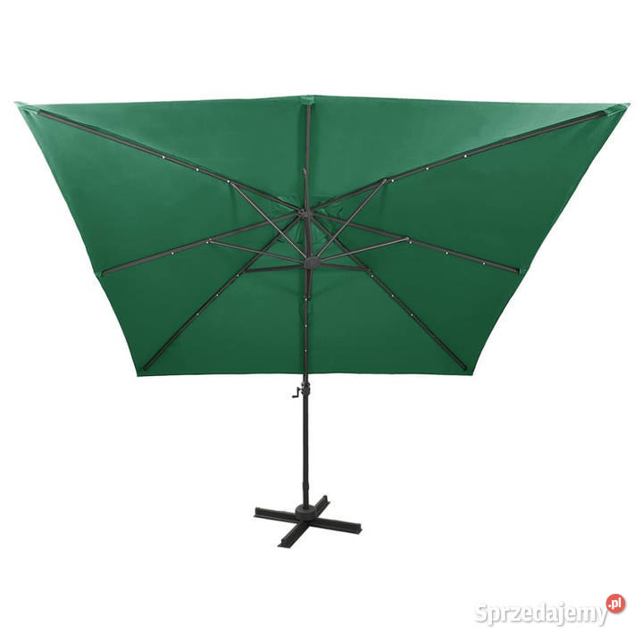 Parasol wiszący z LED i słupkiem zielony 300 Pozostałe Warszawa