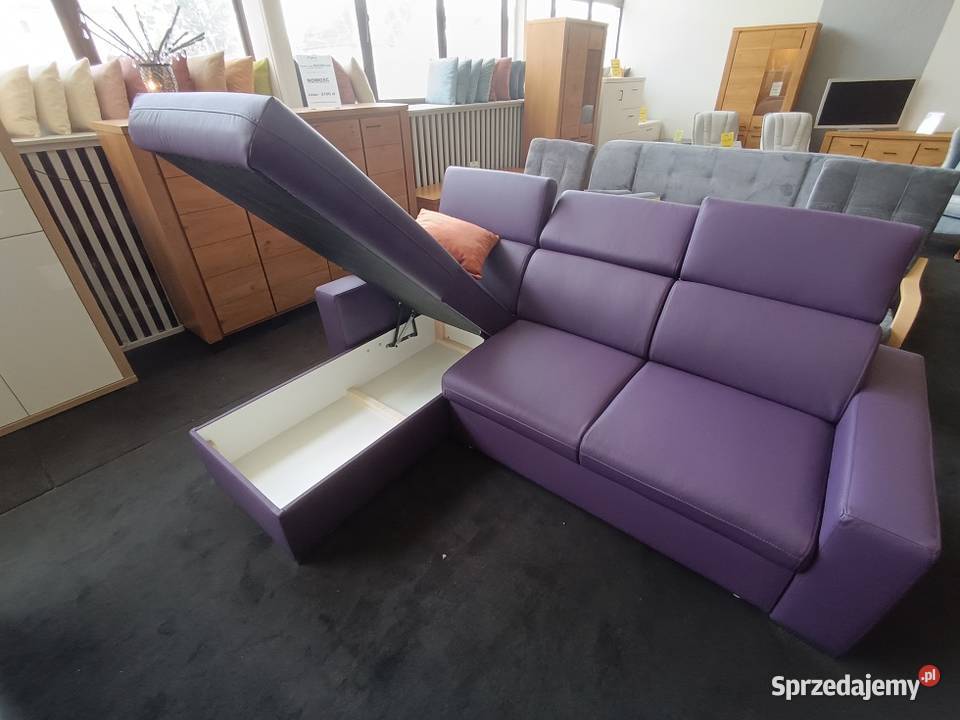40 Narożnik 240x180 100 SKÓRA z Funkcją SPANIA Borki Wielkie