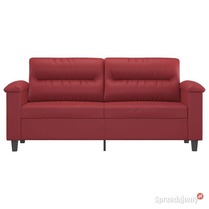 2osobowa sofa winna czerwień 140 sztuczna skóra