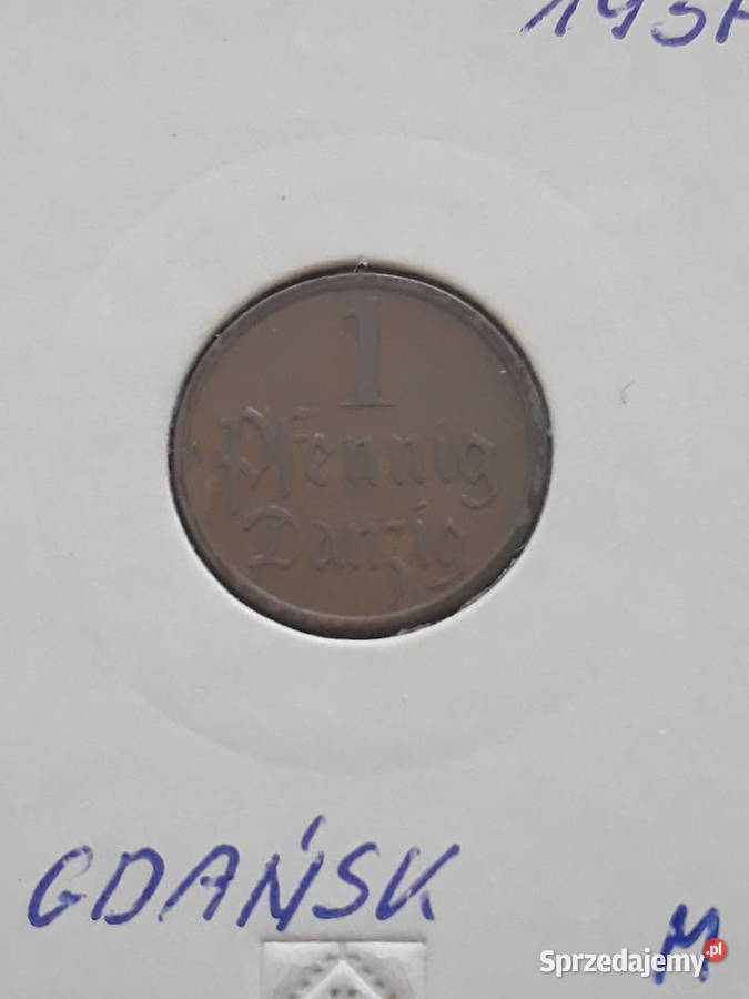1 Fenig Wolne Miasto Gdańsk 1937 r Piękne M Konin