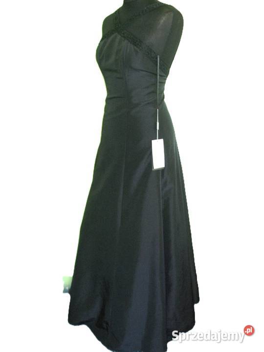 Sukienka czarna maxi 36 S biust 80 tafta Rozmiar 36(S) Spódnice i sukienki Siedlce sprzedam