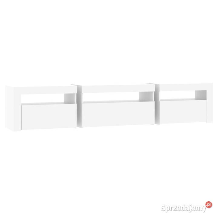 Szafka pod TV z oświetleniem LED biała 195x35x40 Warszawa
