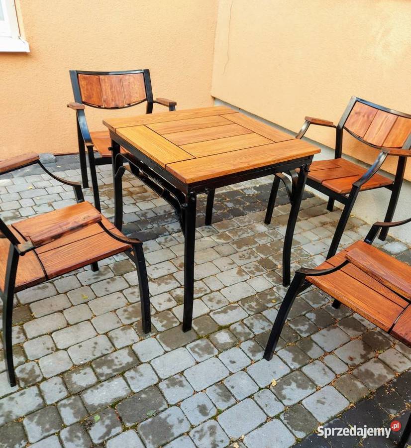 Stół i cztery krzesła dębowe bardzo mocne