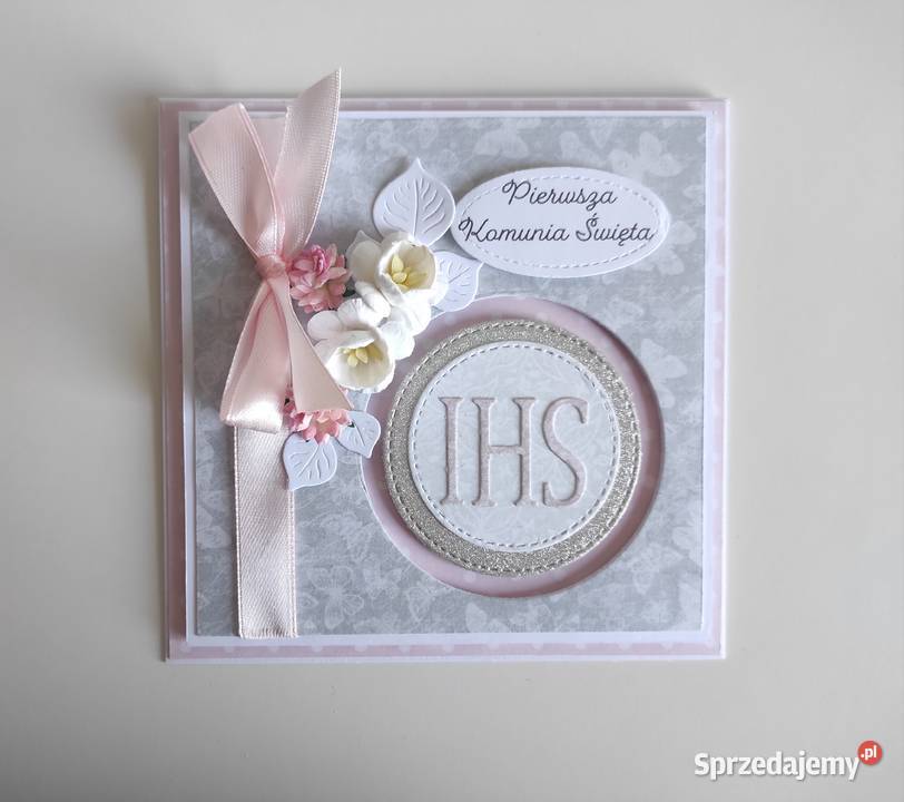 Kartka ręcznie robiona na Komunię Świętą z Łódź