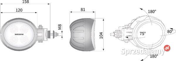 Lampa robocza LED okrągła 18W 1500 lm 1030V Oświetlenie małopolskie sprzedam