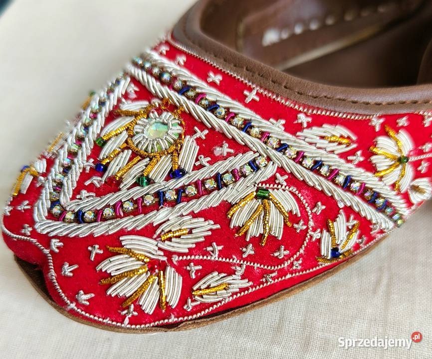 Indyjskie buty baleriny khussa 37 zdobione skóra Szczecin