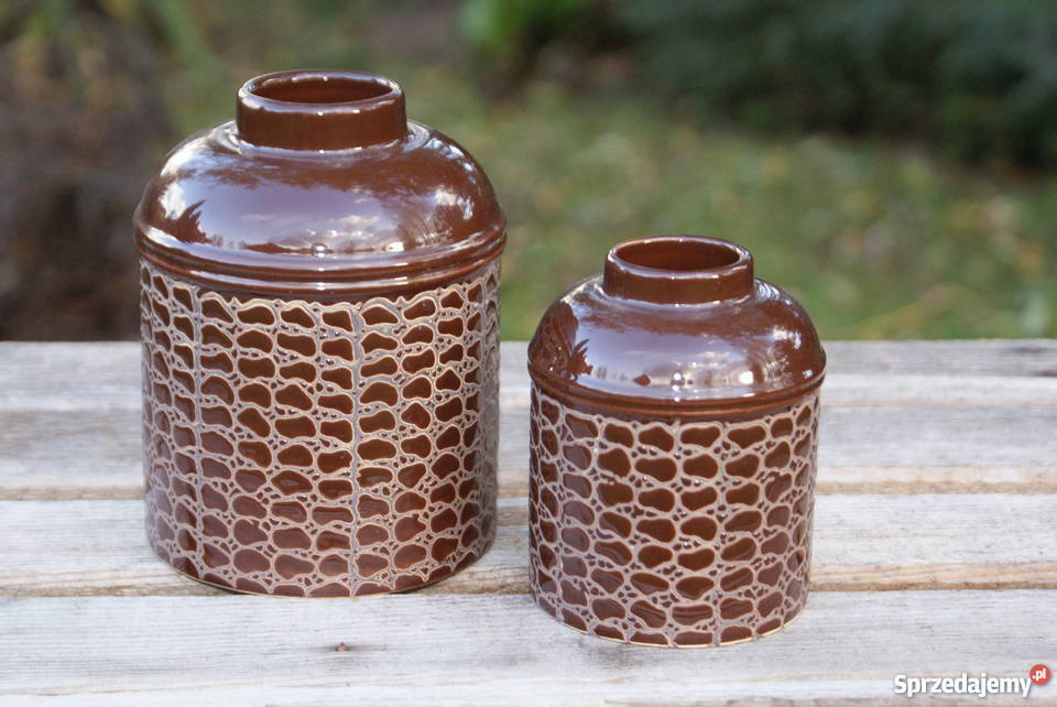 Ceramiczny wazon wazonik komplet 2 odcienie brązowego Warszawa