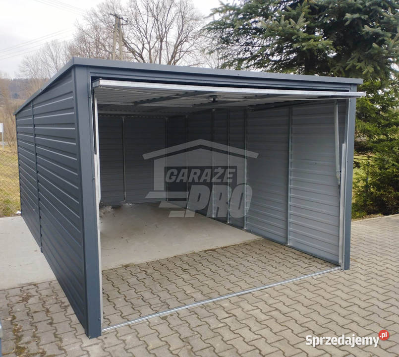 Garaż blaszany 3x5 Brama uchylna Antracyt Spad w Chodzież