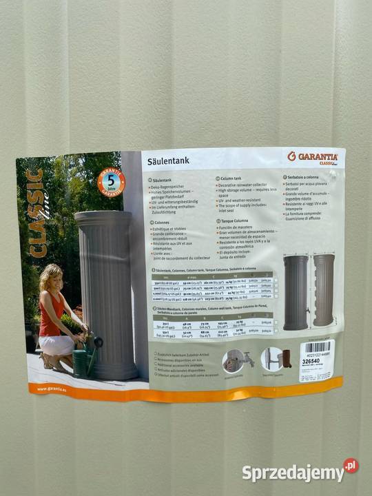 Zbiornik kolumna 1000l na wodę deczszową Brwinów