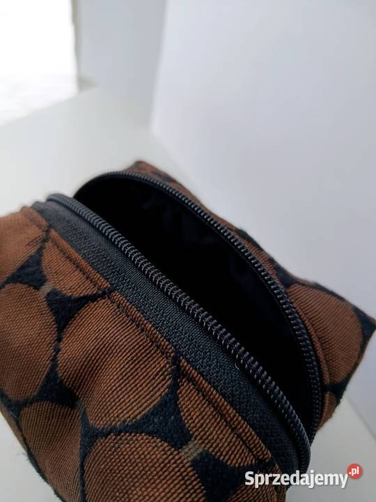 Kosmetyczka duża materiałowa brązowa zestaw Konin