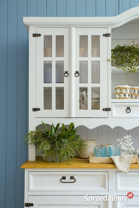 Biały kredens drewniany woskowany VIT102 Maków Podhalański