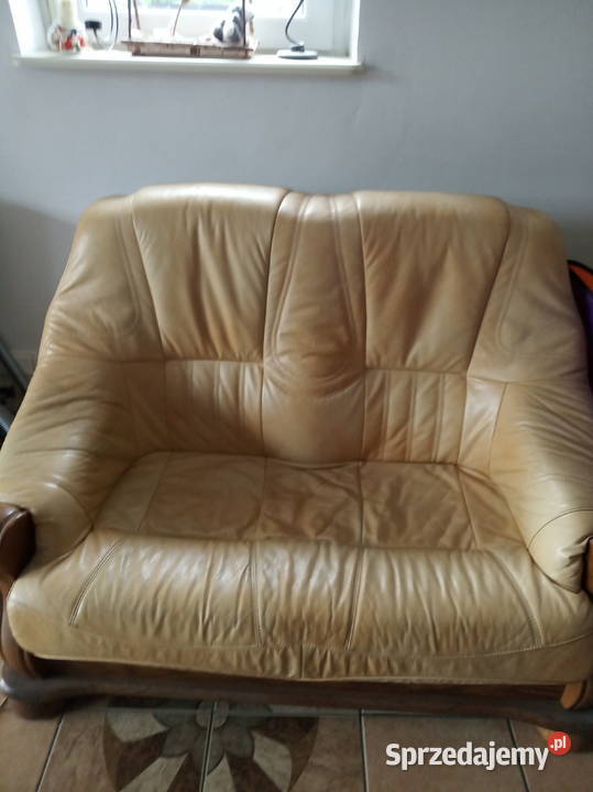 Meble skórzane dębowe