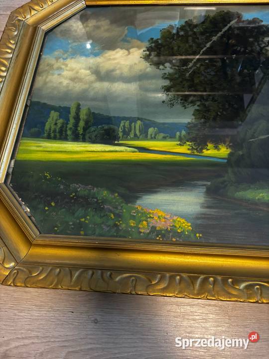 Obraz duży 120 złota rama